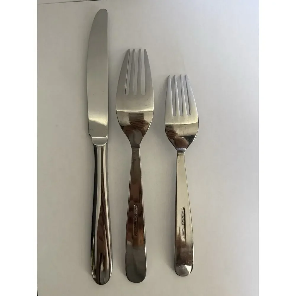 Oneida Baguette Glossy Stainless 3 Pc Place Setting Dinner Salad Fork Knife